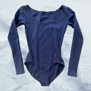 Vintage Ralph Lauren Navy Long-Sleeve Leotard
